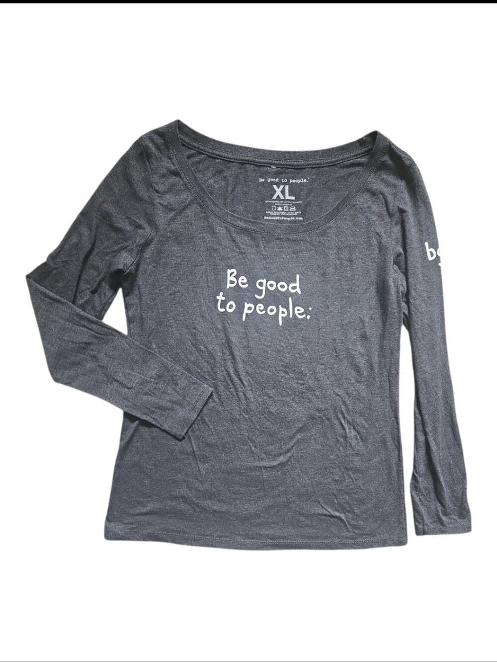 Be Good To People Classic Comfy Charcoal Gray Tunic Tee - XL